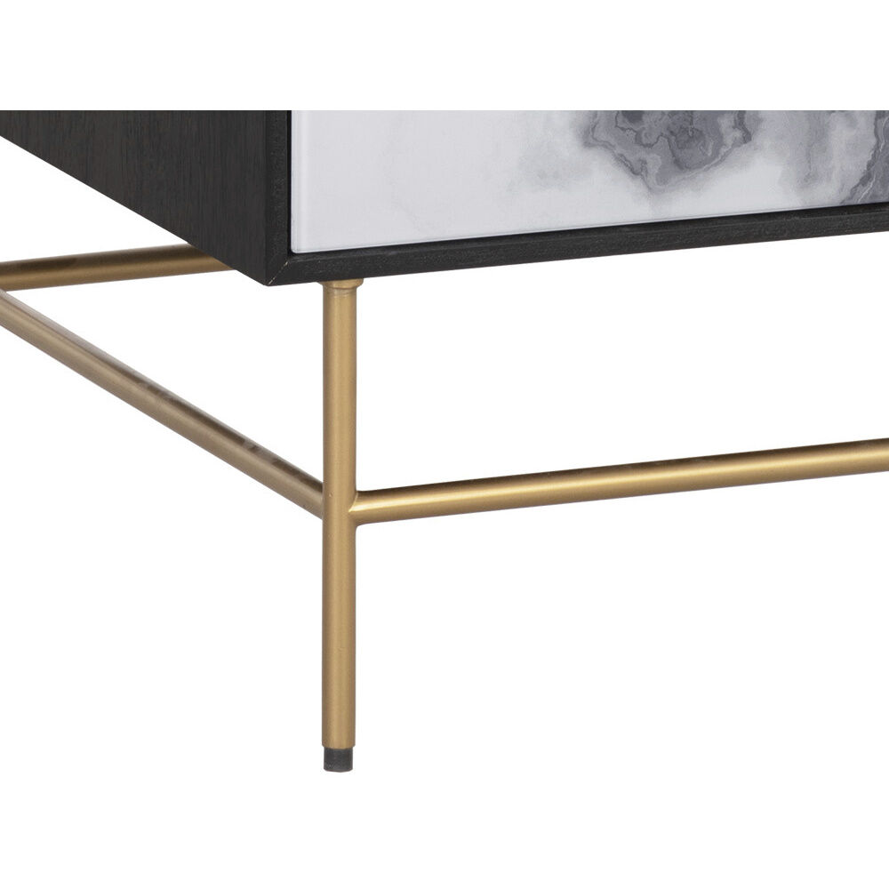 Cordero 26 X 21 inch Black / Antique Brass Night Stand